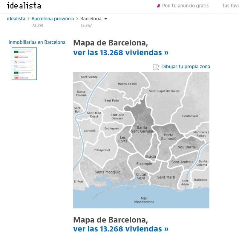 Mapa idealista Barcelona