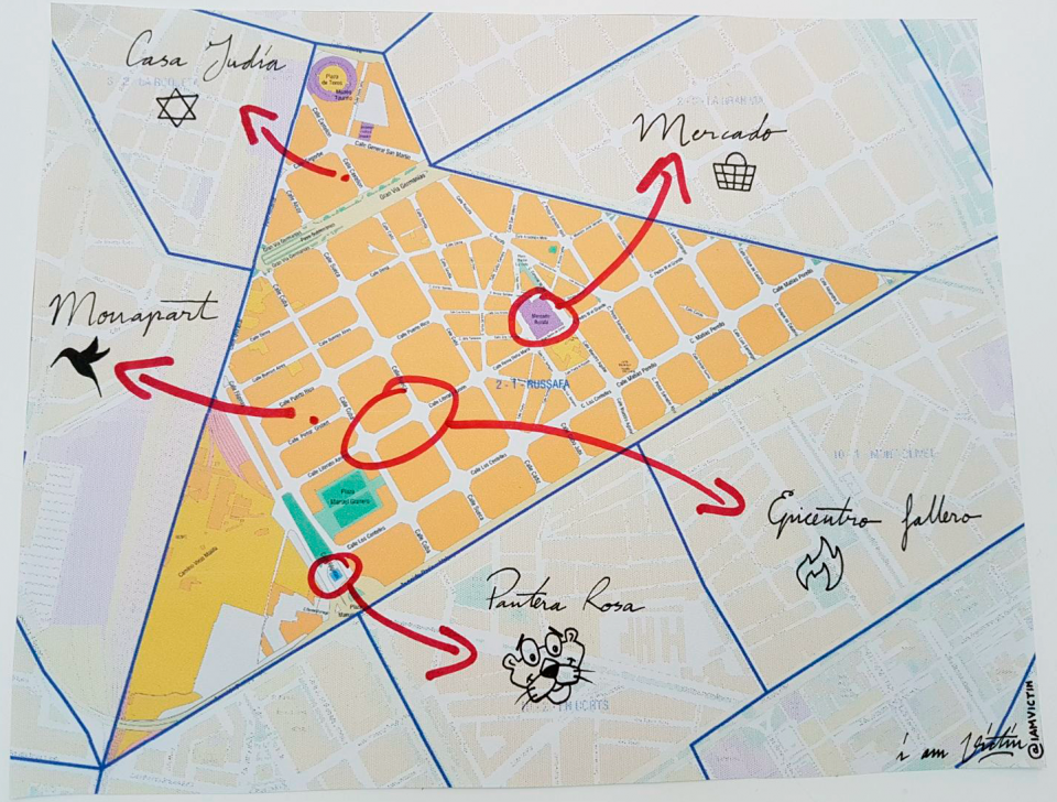 Mapa de Ruzafa, Valencia