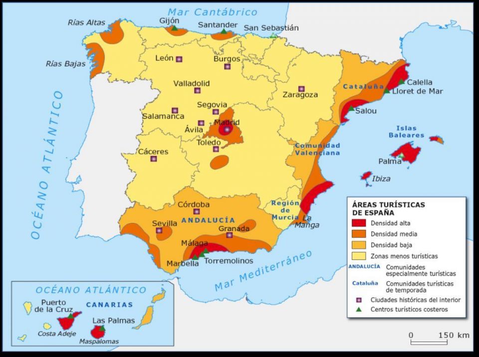 Mapa de calor del turismo en España | Monapart
