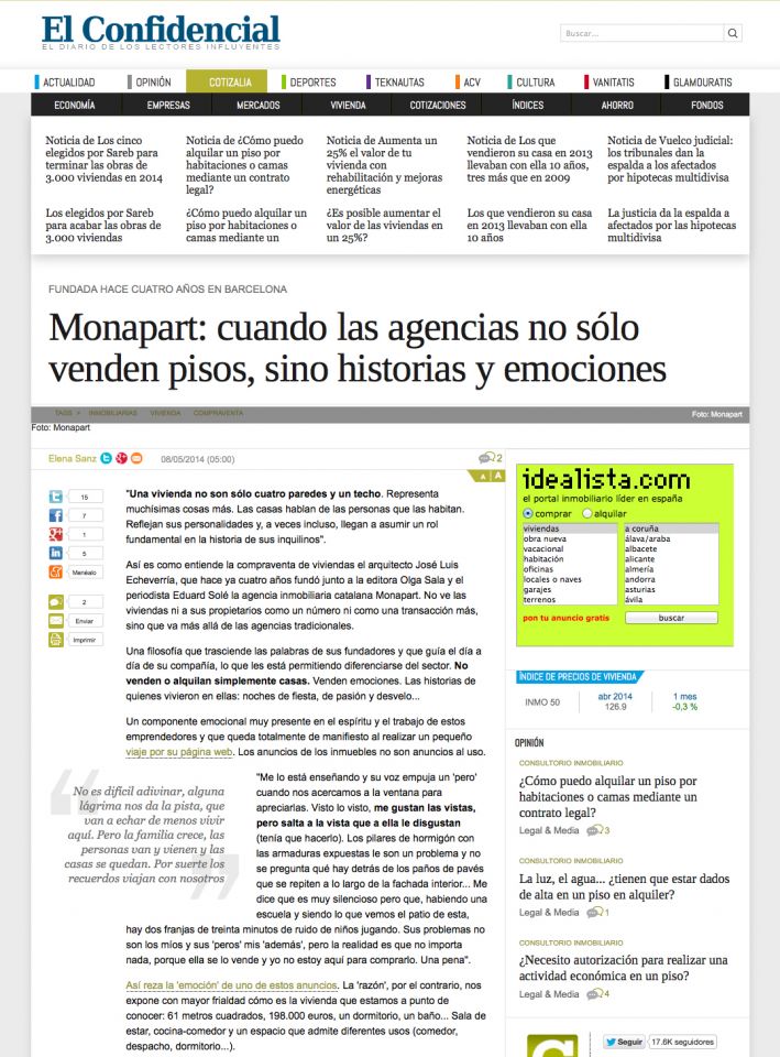 Monapart no sólo vende pisos, sino historias y emociones | Monapart