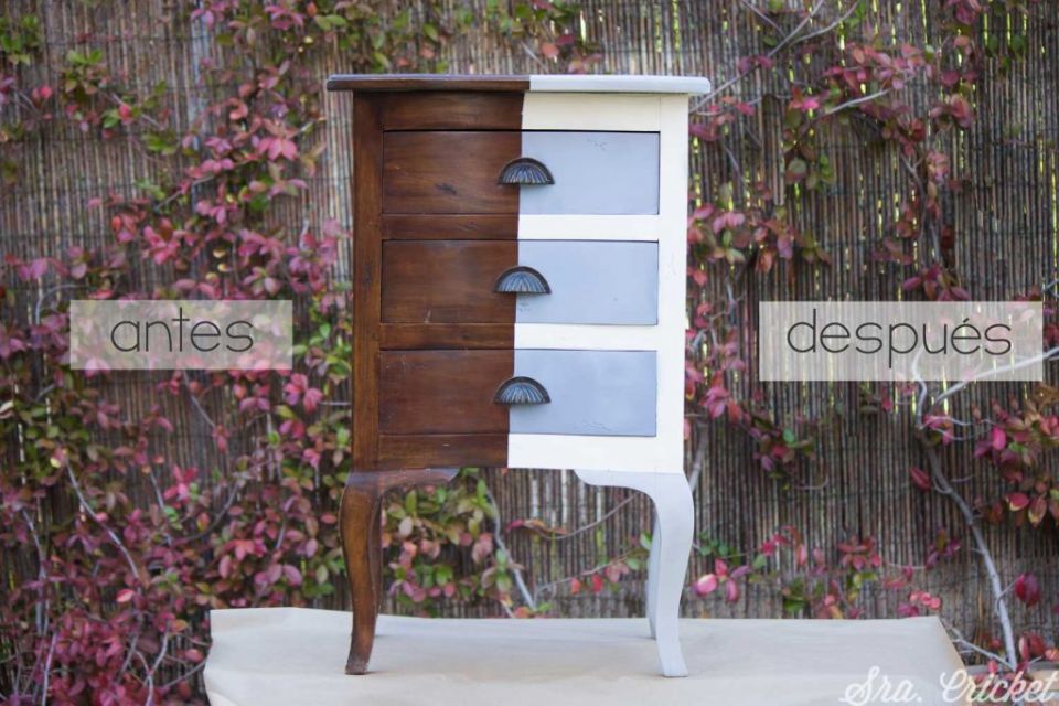 Recuperar muebles con chalk paint o pintura en spray efecto tiza