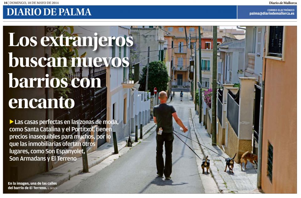Los extranjeros buscan nuevos barrios con encanto artículo de Raquel Galán publicado en el Diario de Mallorca