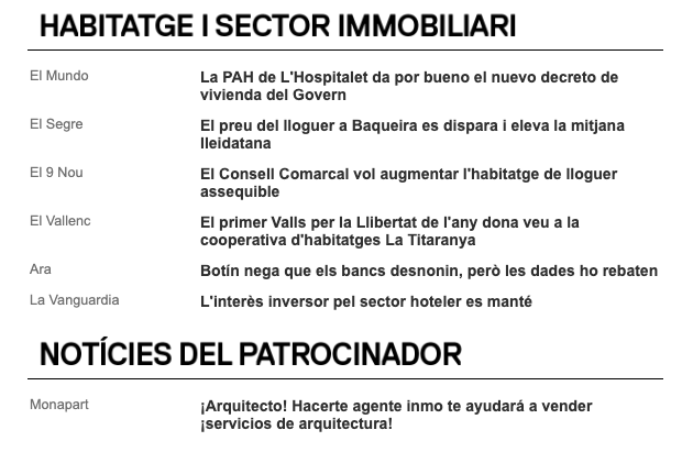 Monapart BCN patrocinador del boletín de prensa del COAC | Monapart